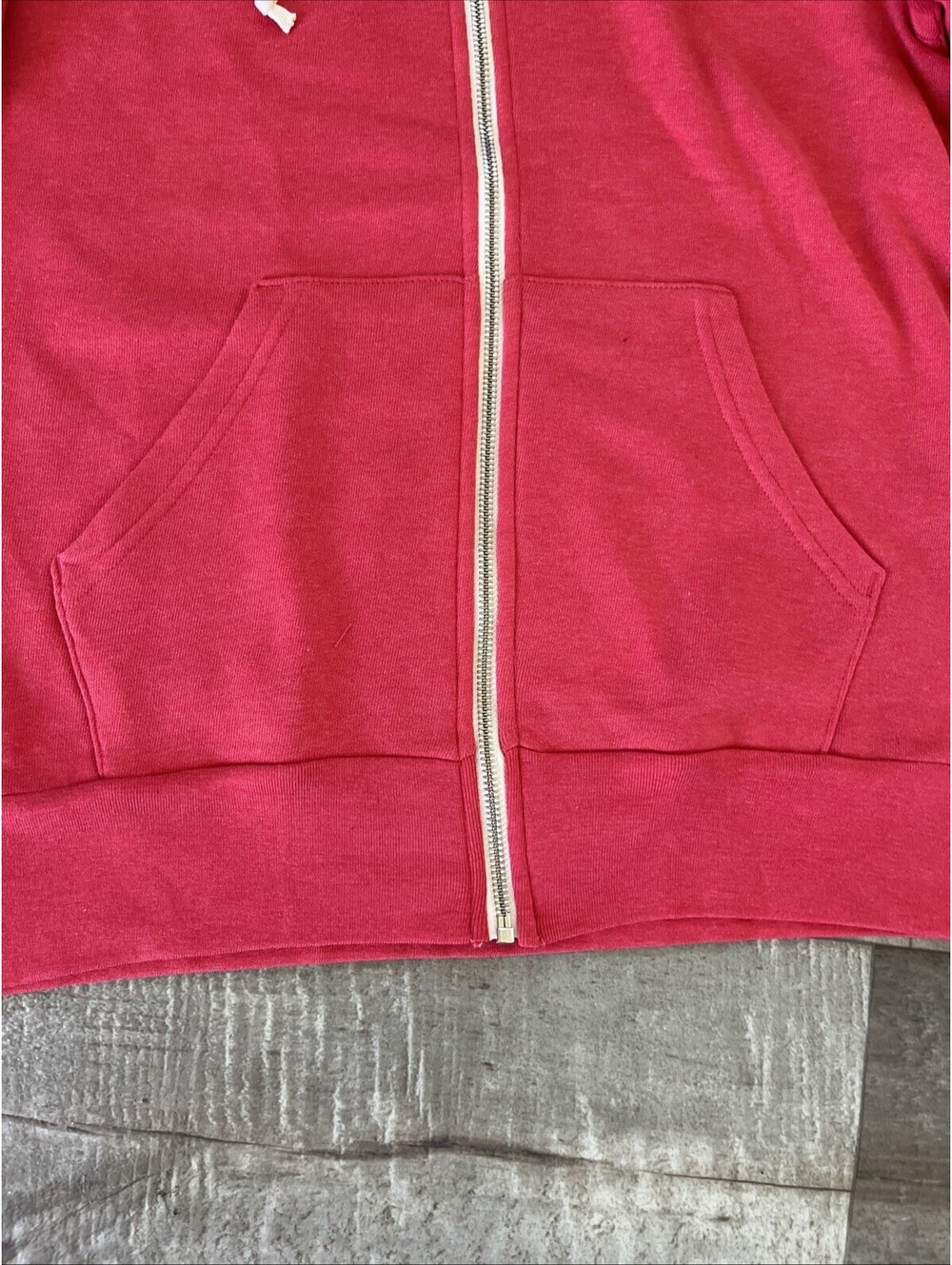 alternative apparel Zipped Hoodie Unisex Sweatshirt Heather Red Size Medium RARE - Picture 2 of 5